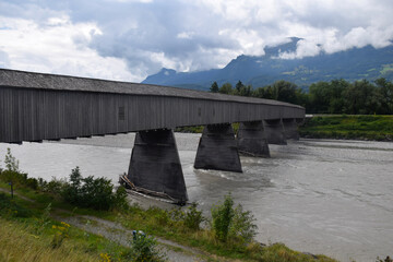 Alte Rheinbrücke Vaduz–Sevelen bridge over Reno river