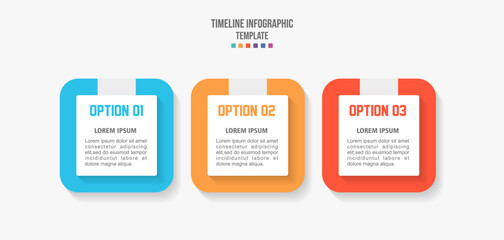 Vector Infographic label design template with icons and 3 options or steps.