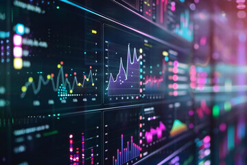 Obraz premium Financial Data Analytics Dashboard for Analytic Performance Screen