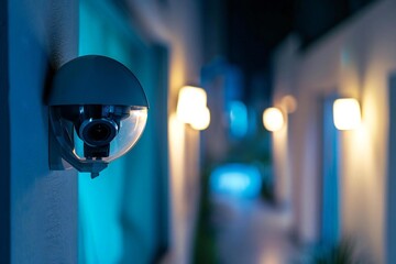 Secure CCTV Surveillance Camera Alarm Video Phone Concept - obrazy, fototapety, plakaty