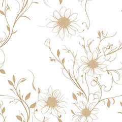 Flowers. Abstract seamless pattern. AI generated.