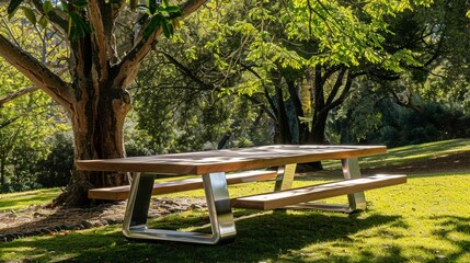 Fototapeta premium A sleek and modern take on a classic picnic table