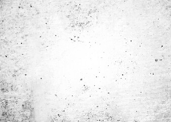 Grunge halftone vector background with rough texture. Abstract black and white concrete pattern grungy, aged effect. Subtle grainy element minimalist backdrop.