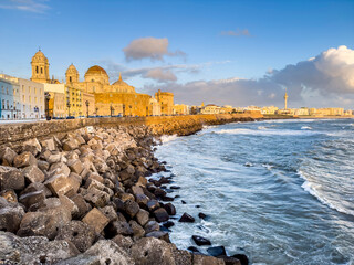Cadiz at sunset in Spain, Andalusia
