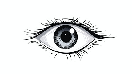 Eye symbol illustration flat vector isolated on white background 
