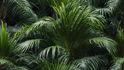 The bright green foliage of a tropical palm, meticulously isolated for a clear cut-out effect Generative AI