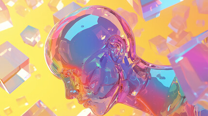 AI art, colorful android themed background