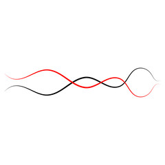 Vector Intertwined red and black thread lines