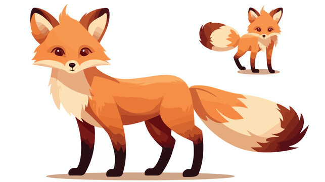Fox isolated flat vector