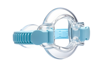 Clear and Blue Pacifier With Blue Handle. On a Transparent Background.