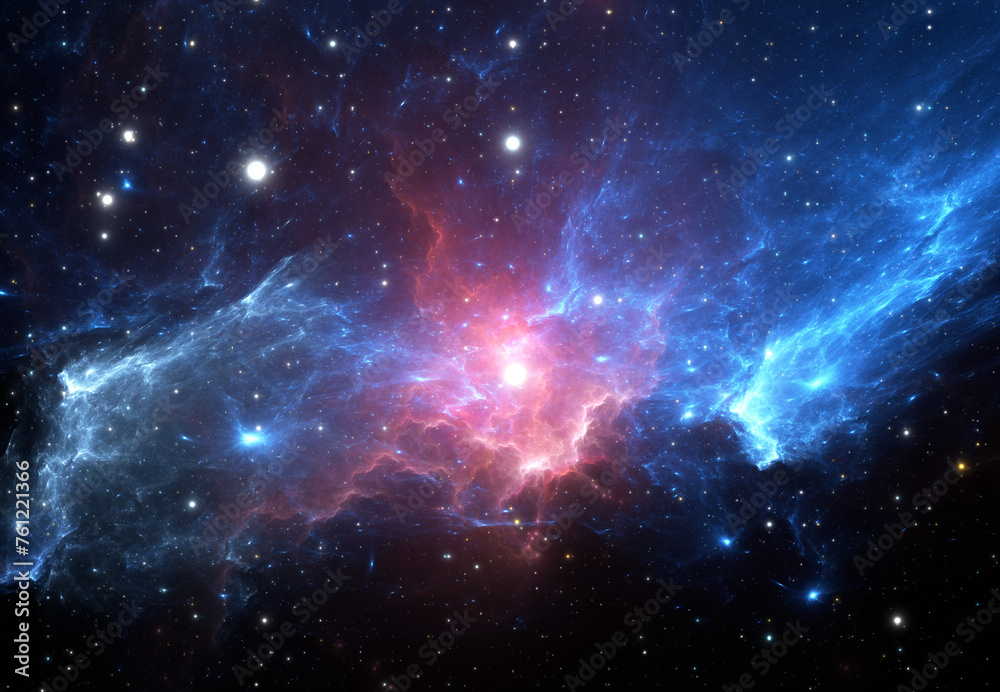 Wall mural fantasy space nebula. giant interstellar cloud with stars
