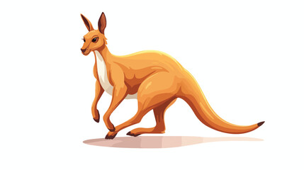 Fun kangaroo flat vector isolated on white background