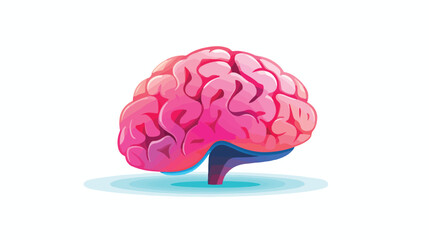 Brain icon flat vector isolated on white background
