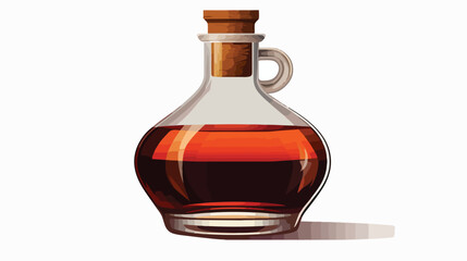 Brandy Bottle flat vector isolated on white background