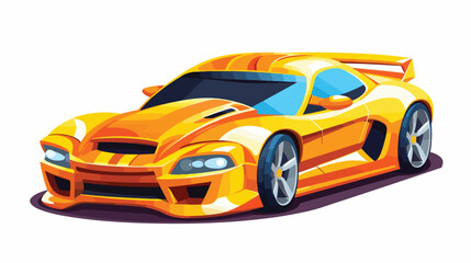 Bright cartoon gaming car in the style of flat.