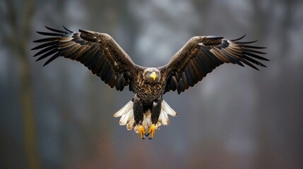 Golden eagle close-up portrait. Bird of prey. Wildlife scene from nature
