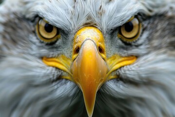 Golden eagle close-up portrait. Bird of prey. Wildlife scene from nature