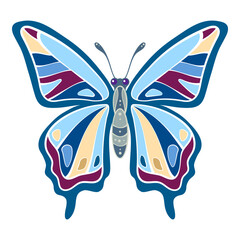 Colorful tropical butterfly vector illustration. - 761224163