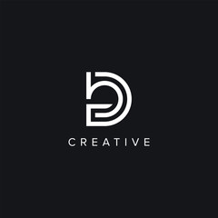 Abstract Letters BD DB Creative Logo Initial Based Monogram Icon Vector symbol.