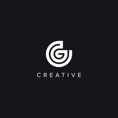 Abstract Letters CG GC Creative Logo Initial Based Monogram Icon Vector symbol.