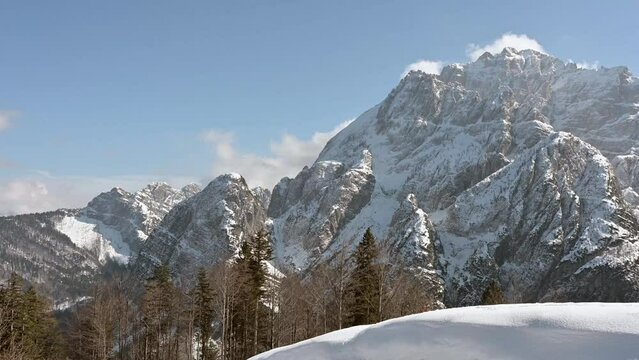 Climb to the Grago refuge. Val Saisera between Montasio and the Julian Alps.