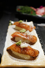 Close up Japanese Matsusaka Wagyu Beef Sushi