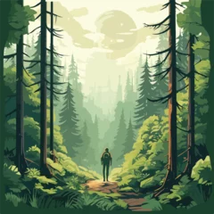  A lush forest landscape illustration © iclute4