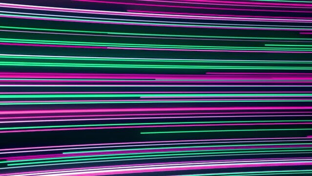 Colorful neon laser beams futuristic motion design. Abstract rays technology glowing on dark background. Motion graphic

