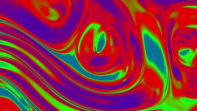 Seamless abstract wavy psychedelic background for loop playback in tone of rainbow color contour lines
