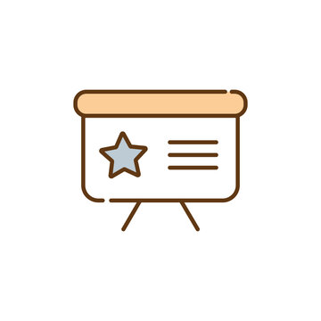 Star Icon on Presentation Board Vector