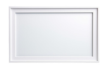 White Frame on White Wall. On a White or Clear Surface PNG Transparent Background.