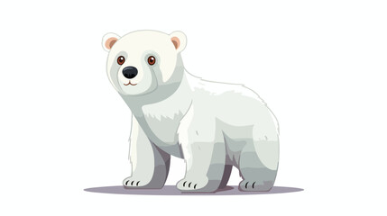 Cartoon cute polar bear flat illustration flat vector