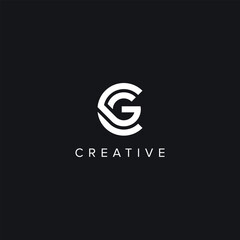 Abstract Letters CG GC Creative Logo Initial Based Monogram Icon Vector symbol.