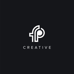 Abstract Letters FP PF Creative Logo Initial Based Monogram Icon Vector symbol.