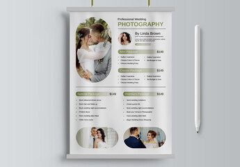 Wedding Photographer Price Pricing Guide Poster Layout