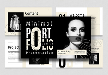 Minimal Portfolio Presentation Template Layout - obrazy, fototapety, plakaty