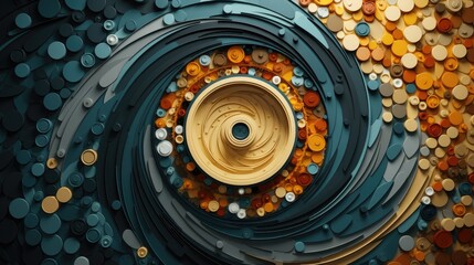 Obraz premium Circular abstract pattern with dots