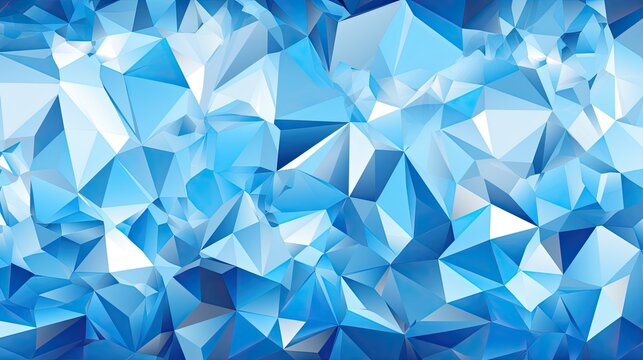 Crystal blue geometric abstract background