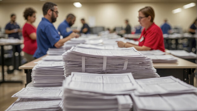 Counting of ballots for voting in elections.