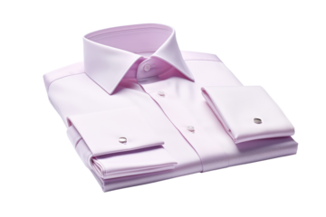 White Dress Shirt With Pink Tie. On a White or Clear Surface PNG Transparent Background.