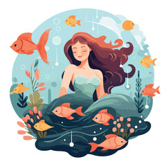Obraz na płótnie Canvas A mermaid princess dreams of exploring the surface
