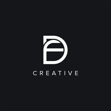 Alphabet Letters DF FD Creative Logo Initial Based Monogram Icon Vector Element.