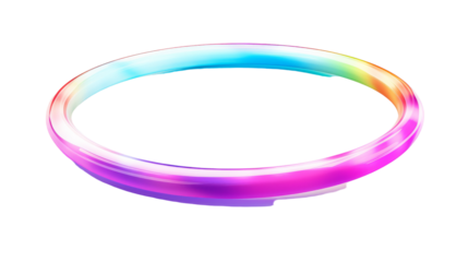 A vibrant rainbow-colored bracelet sitting on a clean white background