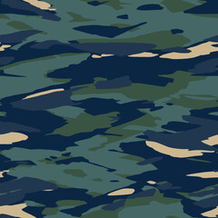 Military flecktarn camouflage illustration seamless pattern naval navy water blue camo square texture banner illustration wallpaper