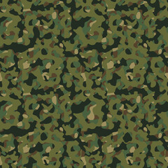 Military flecktarn camouflage illustration seamless pattern green woodland camo square texture banner illustration wallpaper
