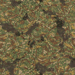 Military flecktarn camouflage illustration seamless pattern green woodland camo square texture banner illustration wallpaper