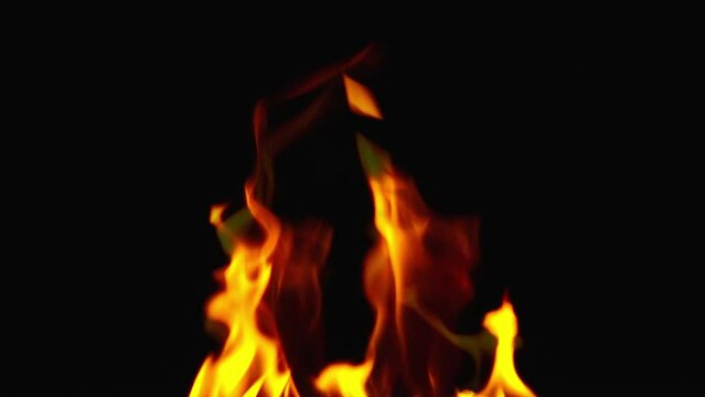 burning fire flames on black backgroud.
