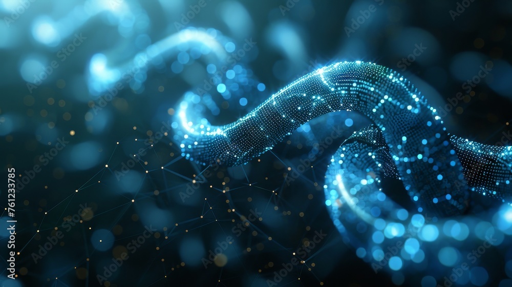 Poster Blockchain cryptocurrency, digital encryption, global network connections background concept. 3D rendering