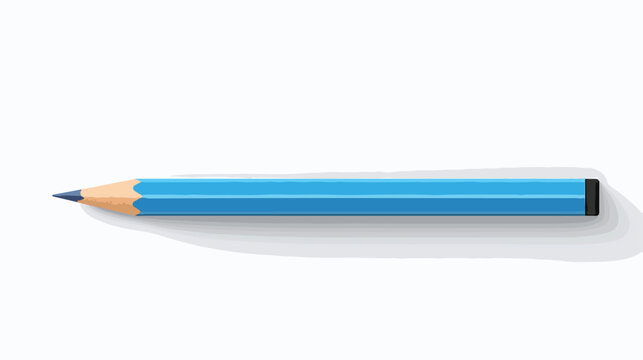 Illustration of a blue pencil isolated on light grey