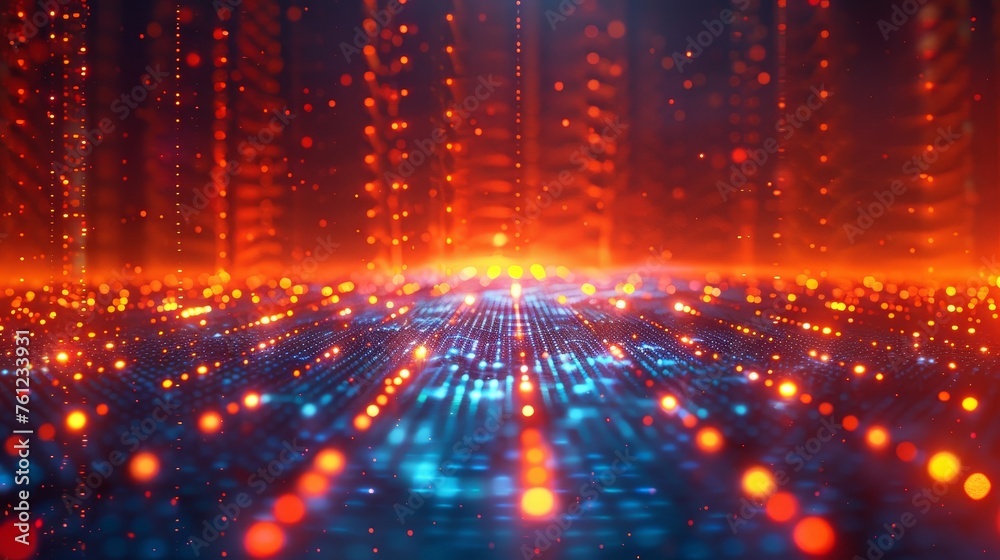 Poster An abstract background for a smart city of future technology internet and big data 5G connections.